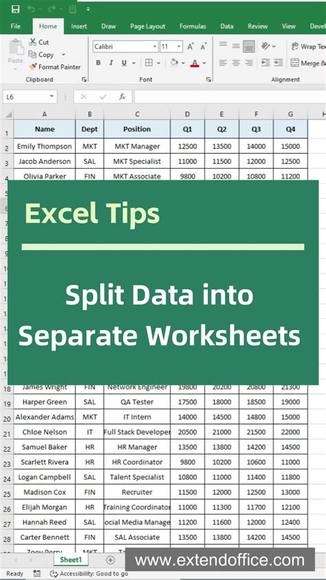 How to Split Data into Separate Worksheets in Excel | TikTok