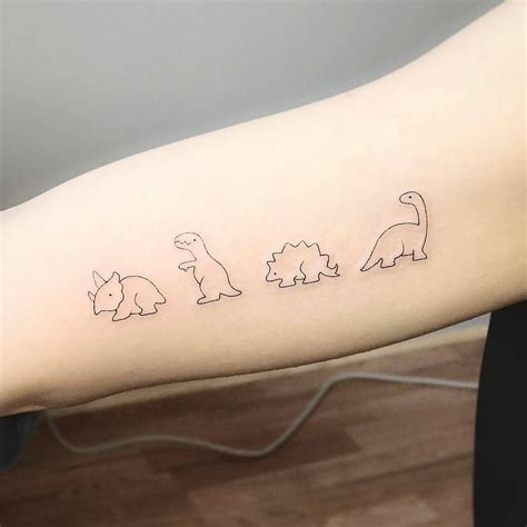 Outline Cute Dinosaur Tattoo - Tattoo Style Trends