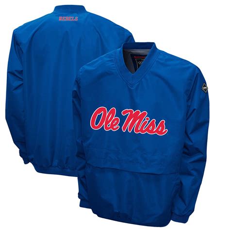 Men's Franchise Club Light Blue Ole Miss Rebels Windshell Big Logo V ...