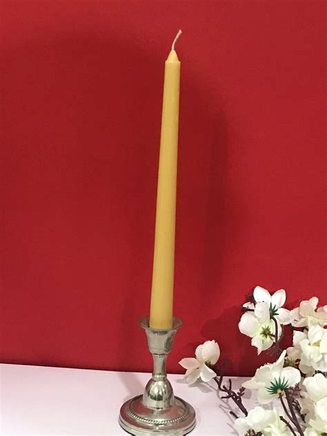 Hosley Yellow Unscented Taper Candles, (25.4 cm, Set of 4) Yellow ...
