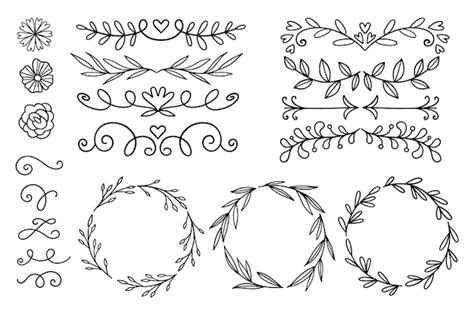 Hand drawn ornamental element pack | Free Vector