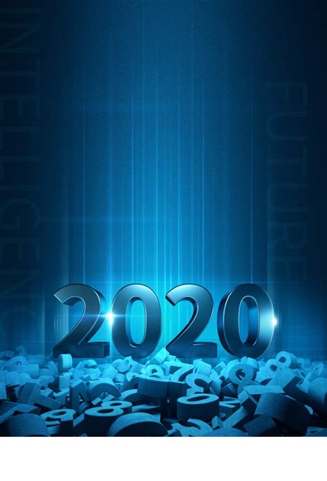2020数字蓝色科技互联网企业舞台会议高端论坛背景PSD海报设计素材竖版_设计元素 【OVO图库】