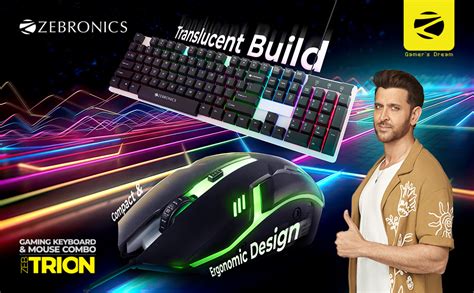 Amazon.in: Buy ZEBRONICS Trion USB Gaming Keyboard & Mouse Gaming Combo ...