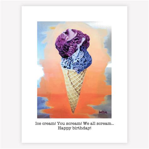 "Ice cream! You scream!" Greeting Card – Betsie Studios