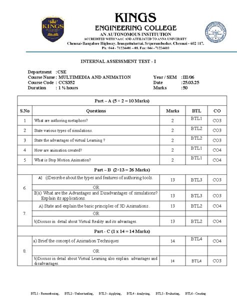 MMA -IAT2 QUES SET 1 - Question Set - INTERNAL ASSESSMENT TEST - I ...