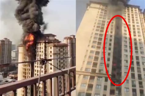 实拍：郑州一高层居民楼突发火灾 烟柱高达数十米！_凤凰网视频_凤凰网