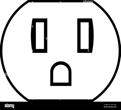 North American or USA electrical power outlet socket shape icon vector ...