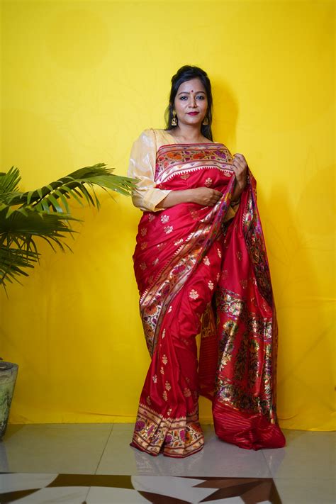 Pure Banarasi Handloom Katan Paithani Saree – Khizar Silk Estate