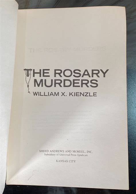The Rosary Murders ADVANCE UNCORRECTED PROOF William Kienzle 1979 ...