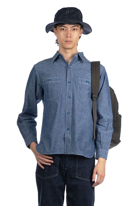 Buzz Rickson's | Chambray Work Shirt - Blue | Men | Blue Button Shop