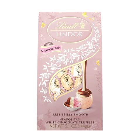 Lindt Lindor Neapolitan White Chocolate Strawberry & Vanilla Truffles 5 ...