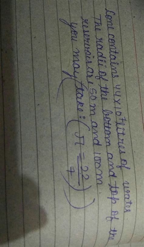 A reservoir is in the form of a frustum of a right circular cone ...