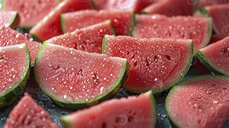 AI generated Piles of fresh watermelons slices filled the entire space ...