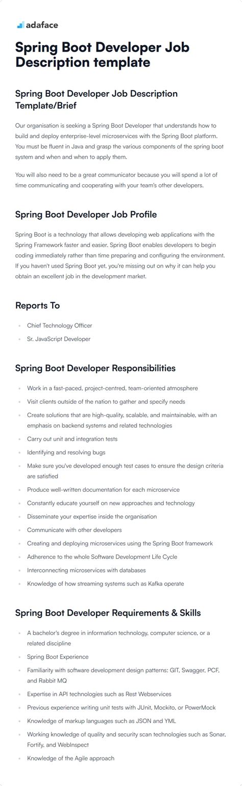 Image result for Java Spring Boot Job Description