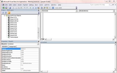 F11 - it is for coding | wmfexcel