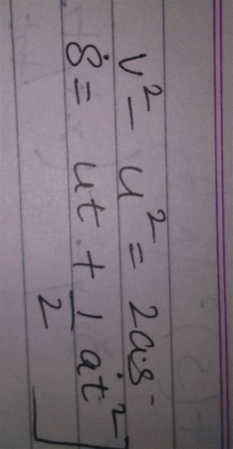 Write the formula to find out displacement of a body if its velocity ...