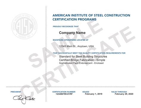 Image result for AISC Certificate