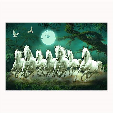 Dharvika Innovations Seven Horses Vastu Poster Big Size | Seven Horses ...