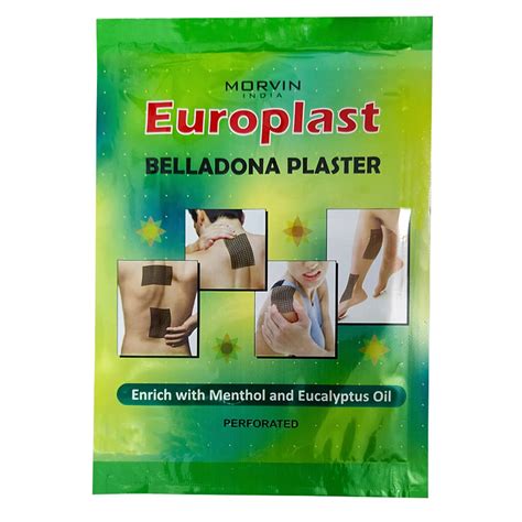 Europlast Herbal Pain Relief Belladonna Plaster Patch For Back Shoulder ...