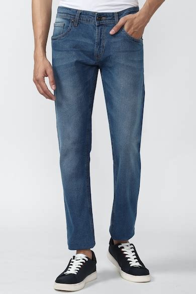 Buy Men Blue Mid Wash Jeans Online - 739755 | Peter England