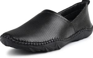 LOUIS STITCH Black Genuine Leather Lightweight Nagra Slip-On Mojaris ...