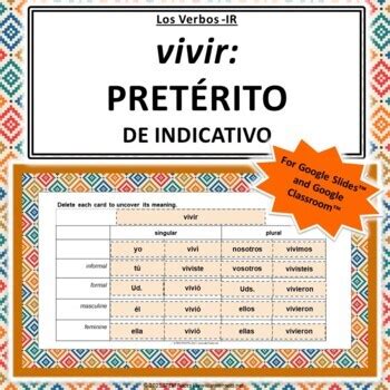 Vivir (Preterite) Conjugation Practice | Spanish -IR Verbs | Google Slides™