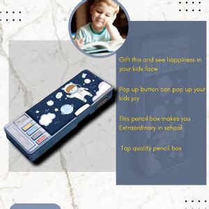 Buy Gleekon Space Astronaut Pencil Box for Girls, Compass Box for Boys ...