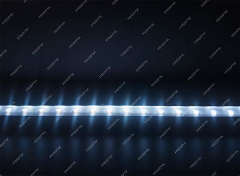 Line of blue led lamps background | Premium Photo