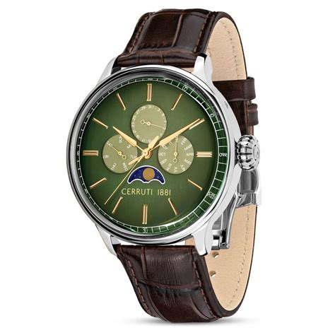 Buy Online Cerruti 1881 Green Dial Leather Strap Watch for Men ...