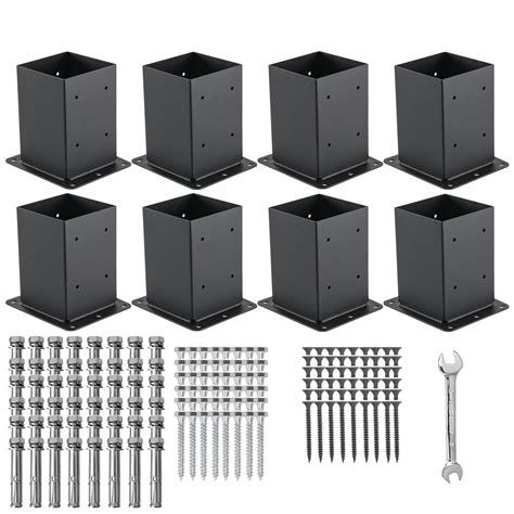 AXWHYS 4x4 Post Base 8 Pcs, (Inner Size 3.6x3.6) Post Anchors, 13GA ...