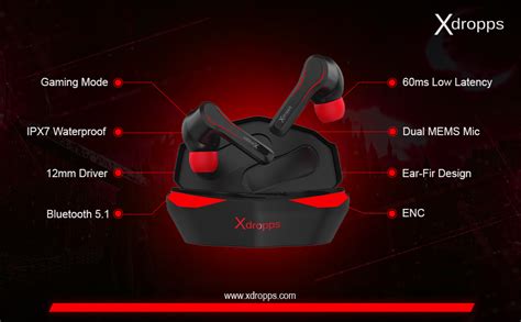 Xdropps Venom True Wireless Earbuds with Less Than 60Ms Latency, 13Mm ...
