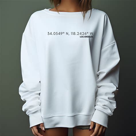 Los Angeles Longitude and Latitude Coordinates Sweat Shirt - Etsy