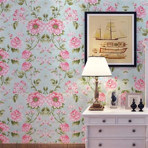 Jaamso Royals Green Pink Floral Peel and Stick Self Adhesive Wallpaper ...