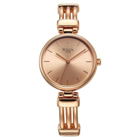 Buy Online Titan Raga Showstopper Quartz Analog Rose Gold Dial Metal ...
