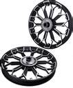 Autofy Porado 10 Spokes 3D Silver Studs Black & Chrome Front, Rear ...