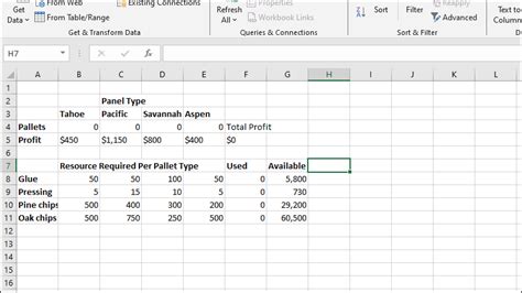 Build a Solver Problem in Excel 的图像结果