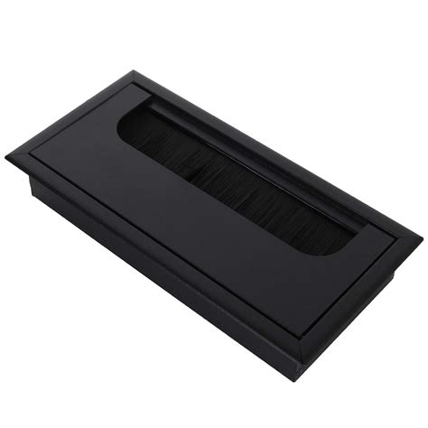 Buy 5 Pack 160mm Length Black Metal Rectangle Cable Grommets Square ...