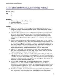 Image result for Expository Writing Lesson Plan