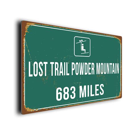 Lost Trail Powder Mountain Ski Resort Distance Sign | Lost Trail Powder ...