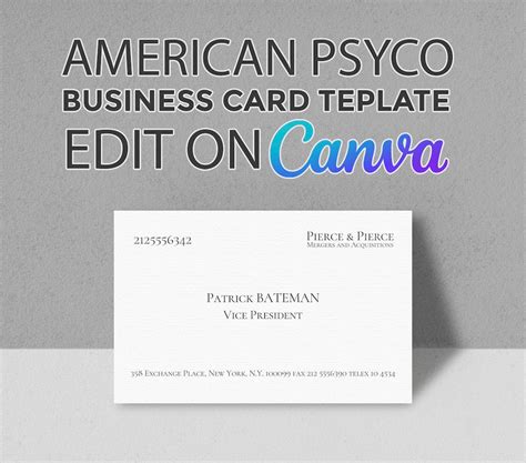 American Psycho Business Card Template 的图像结果