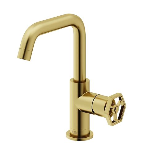 VIGO Ruxton Matte Brushed Gold Single Hole 1-Handle WaterSense Bathroom ...