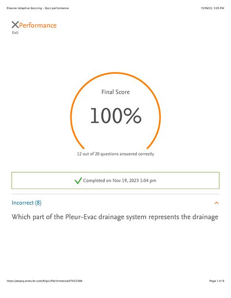 Oxygenation 1 sherpath - ####### Exit Performance Final Score 100% 12 ...