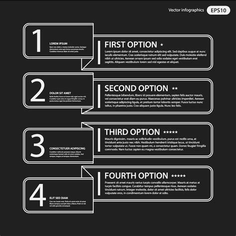 Black and white infographic with options | Free Vector