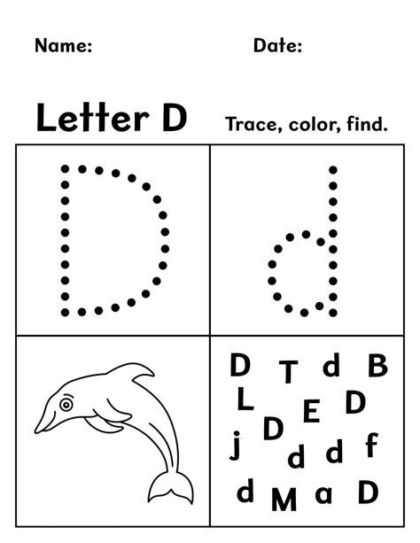 Free letter d worksheets for preschool – Artofit