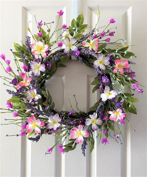 Spring Flower Wreath, Purple Wreath, Tulip Wreath, Hydrangea Wreath ...