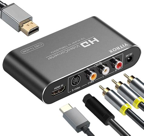 YITROX AV Svideo to HDMI Converter, Upscaler - Supports 1080P for Wii ...