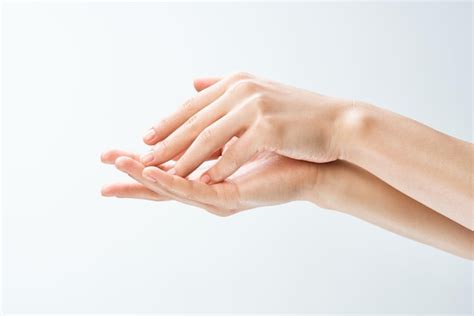 Female hands finger massage skin care health close up high quality ...