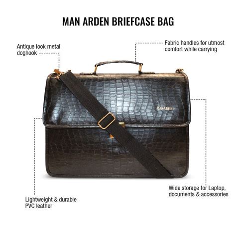 Buy Man Arden "The Somber Knight" Mens Briefcase - Black Online