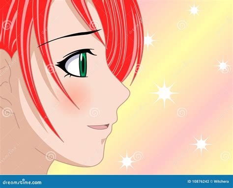 Happy anime girl stock illustration. Illustration of anime - 10876242