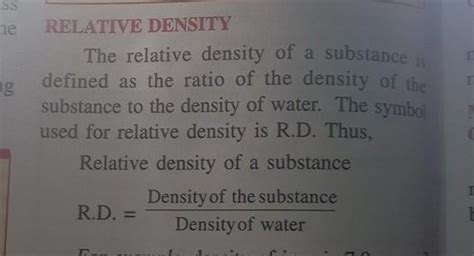 Define relative density of a substance - Brainly.in